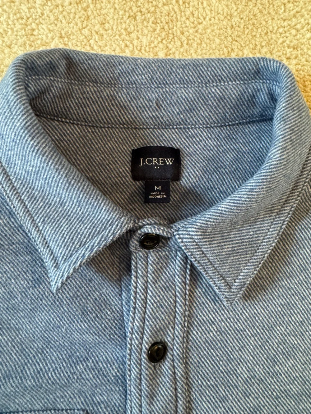 J. Crew Soft Blue Herringbone Flannel